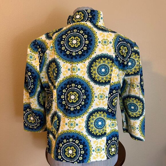 Beautiful Handmade Medallion Retro Bold Jacket Top High Collar Blouse - Picture 7 of 7